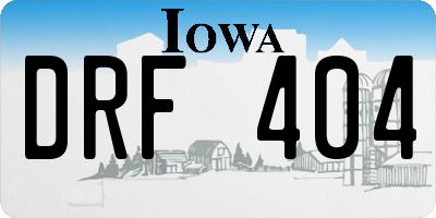 IA license plate DRF404