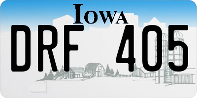 IA license plate DRF405