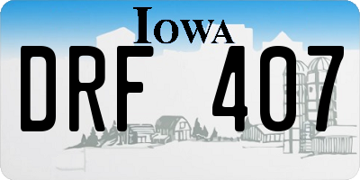 IA license plate DRF407