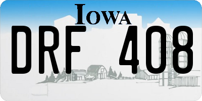 IA license plate DRF408