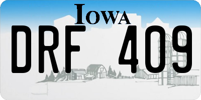 IA license plate DRF409