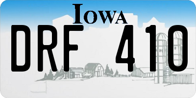 IA license plate DRF410