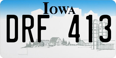 IA license plate DRF413