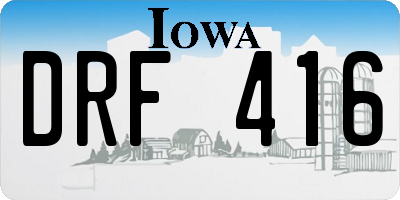 IA license plate DRF416