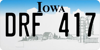 IA license plate DRF417