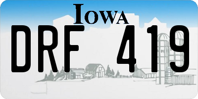 IA license plate DRF419
