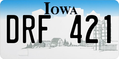 IA license plate DRF421