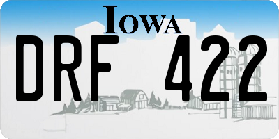 IA license plate DRF422