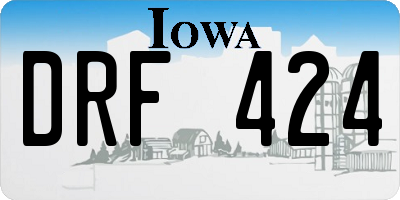 IA license plate DRF424