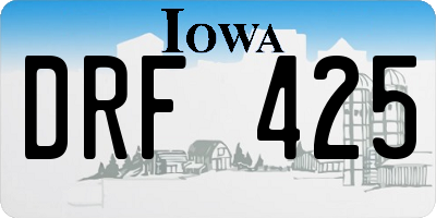 IA license plate DRF425