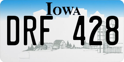 IA license plate DRF428