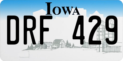 IA license plate DRF429
