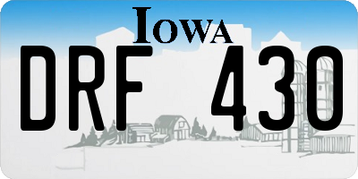 IA license plate DRF430