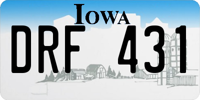 IA license plate DRF431