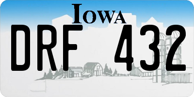 IA license plate DRF432