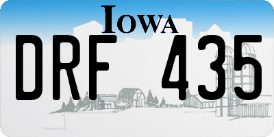 IA license plate DRF435