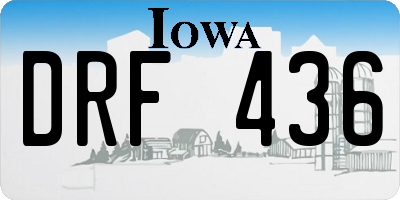 IA license plate DRF436