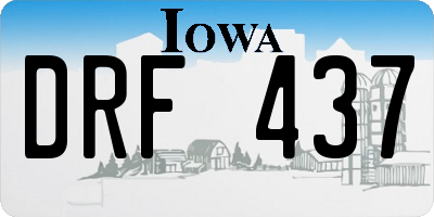 IA license plate DRF437
