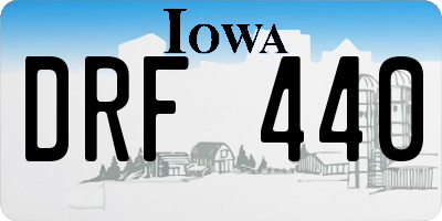 IA license plate DRF440