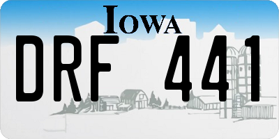 IA license plate DRF441
