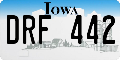 IA license plate DRF442