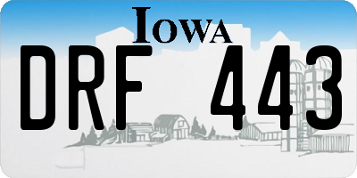 IA license plate DRF443