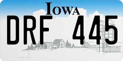 IA license plate DRF445