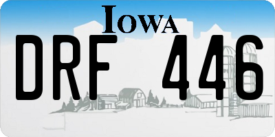 IA license plate DRF446