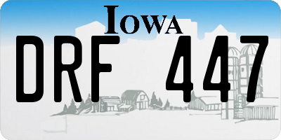 IA license plate DRF447