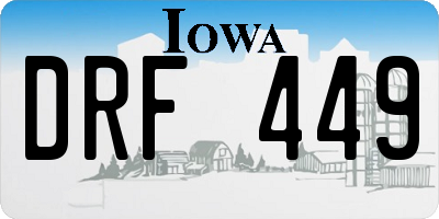 IA license plate DRF449