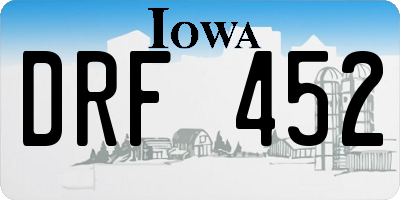 IA license plate DRF452
