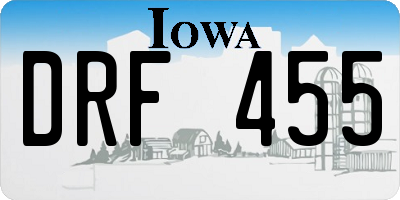 IA license plate DRF455