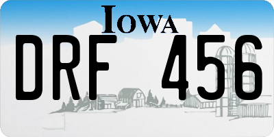 IA license plate DRF456