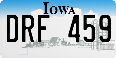 IA license plate DRF459