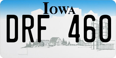IA license plate DRF460