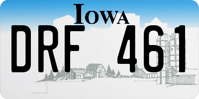 IA license plate DRF461