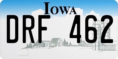 IA license plate DRF462