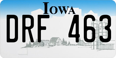 IA license plate DRF463