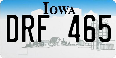 IA license plate DRF465