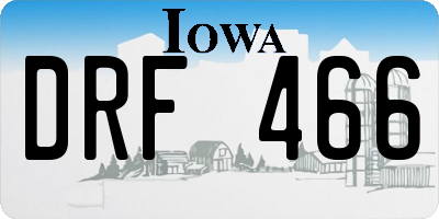 IA license plate DRF466