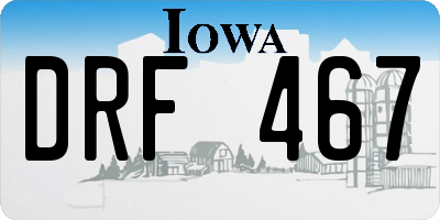IA license plate DRF467