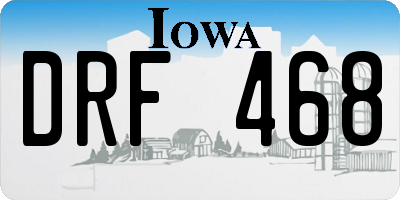 IA license plate DRF468
