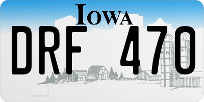 IA license plate DRF470