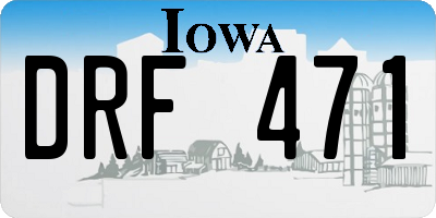 IA license plate DRF471