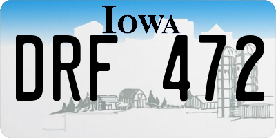 IA license plate DRF472