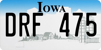IA license plate DRF475