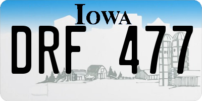IA license plate DRF477
