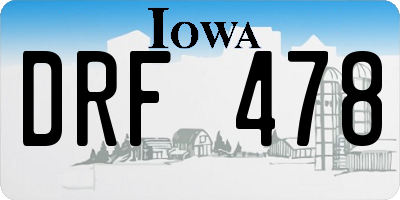 IA license plate DRF478