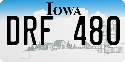 IA license plate DRF480