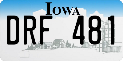 IA license plate DRF481